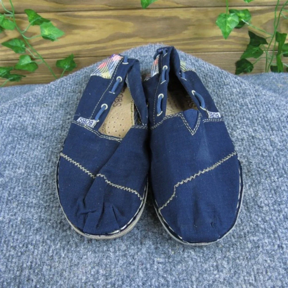 Bobs By Skechers‎ Women's  Flat Blue Fabric Sz 6.5 Medium  Used 2025